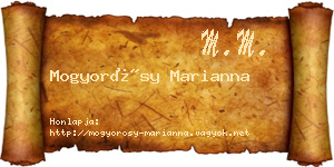 Mogyorósy Marianna névjegykártya